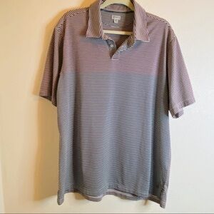 Ashworth Men's Black and Red Striped Polo Size:XL